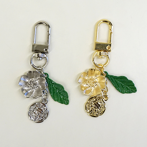 골드실버배꽃키링